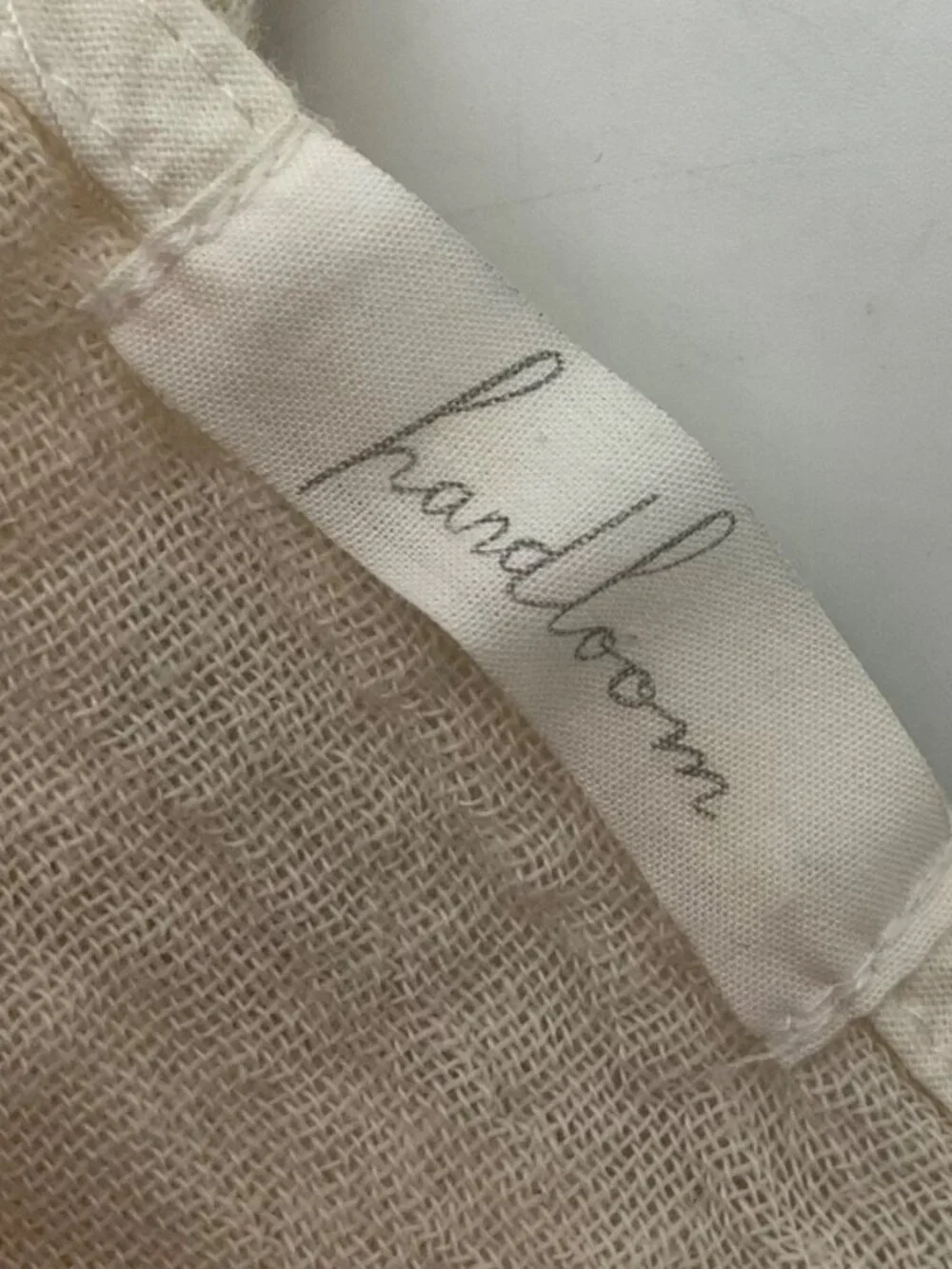 Handloom Nomad Cotton Poncho Beige Striped Fringe Boho Made Turkey Handmade - Picture 5 of 9